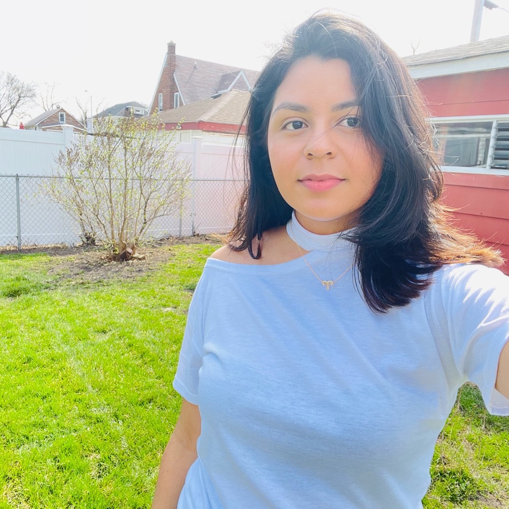 White off the shoulder tee